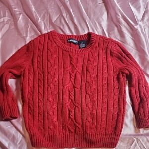 Cherokee Kids Vibrant Red Cable Knit Sweater 2T